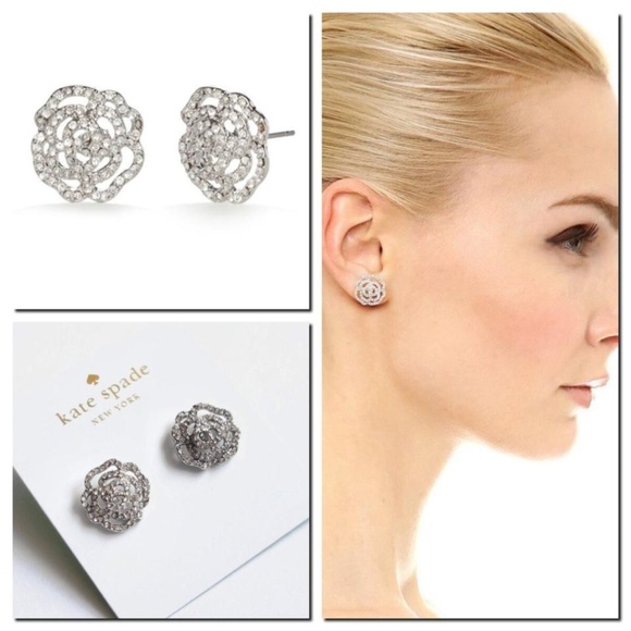 Kate Spade Crystal Rose Stud Earrings - Picture 1 of 3